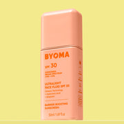 Bouteille de crème solaire BYOMA Ultralight Face Fluid SPF 30.